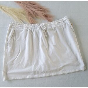 Ruby Rd. Skort Skirt White Cotton Stretch Drawstring Must Haves 3X‎